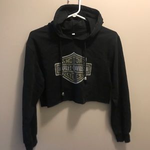 Harley Davison cropped hoodie